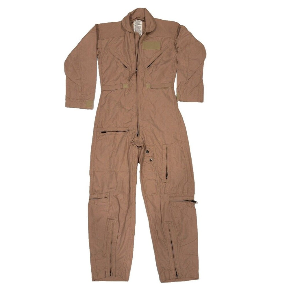 US Military CWU-27/P Desert Tan Flight Suit 34S Nomex Jumpsuit Streetwear